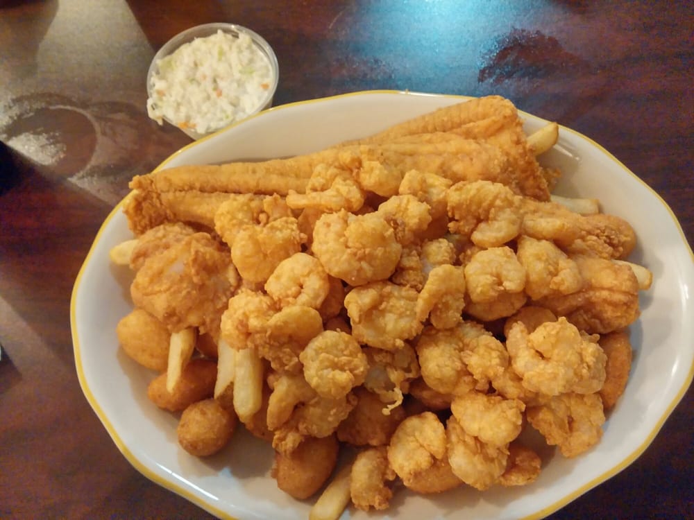 Fried Popcorn Shrimp & Flounder